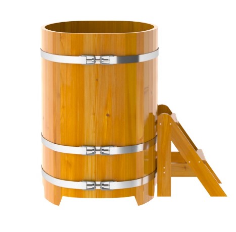 «Купель Bentwood из лиственницы овальная натуральная Рустик 0,76х1,16 h-1,11» – 3