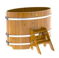 Купель Bentwood из лиственницы овальная натуральная Рустик 0,8х1,42 h-1,0