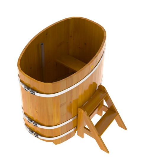 «Купель Bentwood из лиственницы овальная натуральная Рустик 0,76х1,16 h-1,11» – 4