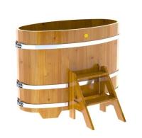 Купель Bentwood из лиственницы овальная натуральная Рустик 0,69х1,31 h-1,0