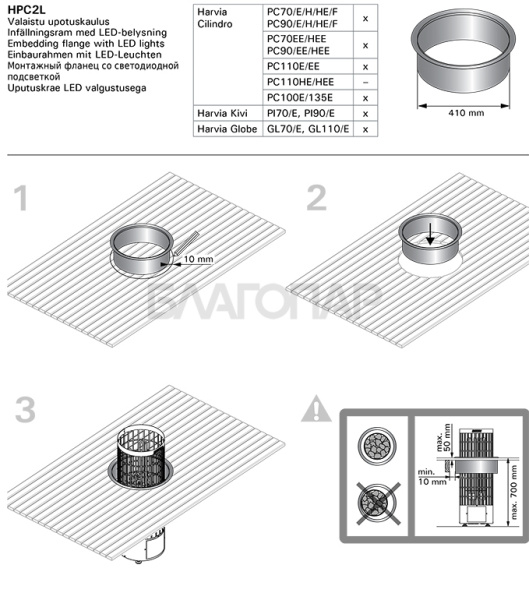 «Монтажный фланец HPC2, нерж. вставной (в полок) для Cilindro 7/9/111» – 5