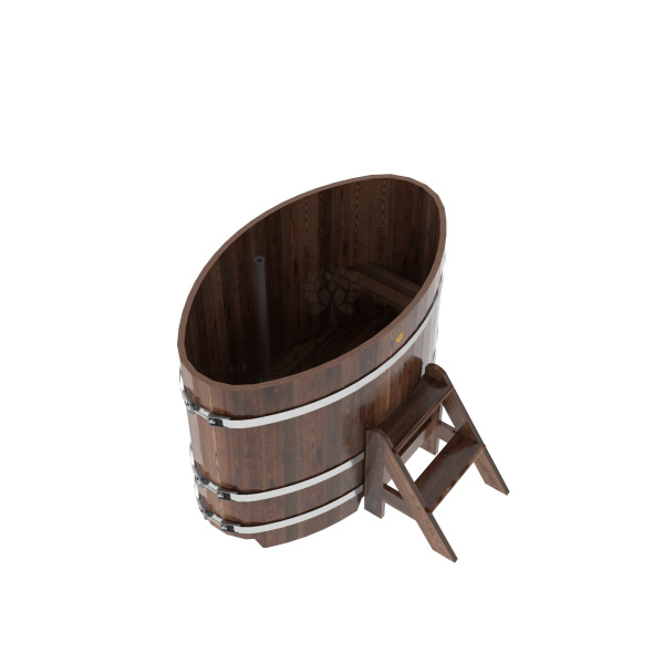 «Купель Bentwood из лиственницы овальная мореная 0,8х1,42 h-1,01» – 4
